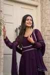 Rudra Creation Plain Georgette Anarkali Readymade Suits Orders in India

